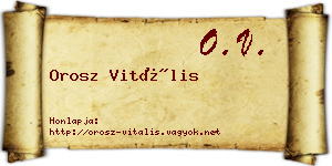 Orosz Vitális névjegykártya